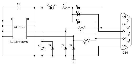 Diagrama de programador de EEPROM para puerto serial